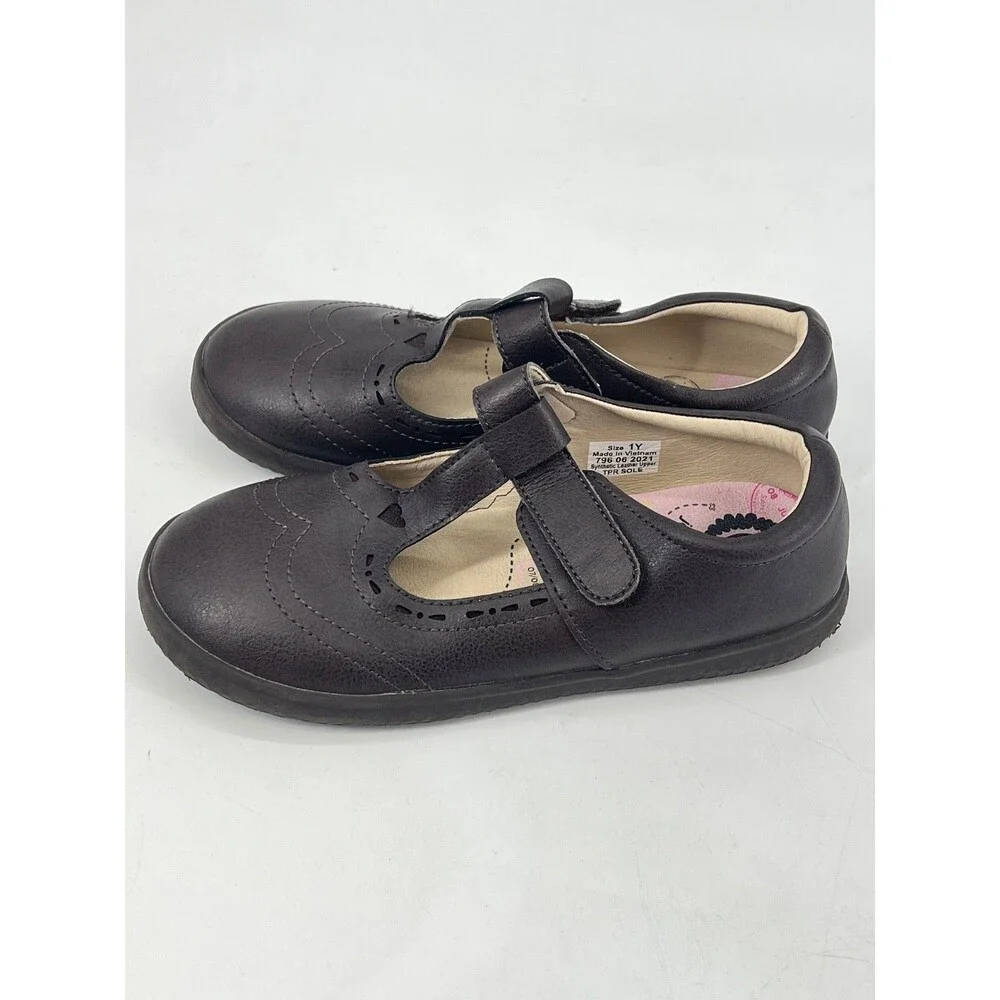 Livie & Luca AMICA T-Strap Mary Jane Brown Size 1Y EcoBreathe